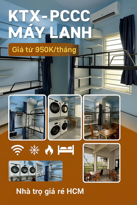 Ký túc xá Quận Bình Thạnh giá rẻ Bao điện nước, uy tính, nhiều tiện ích. Có khắp HCM.